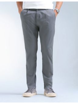 Flying Machine - Grey Mid Rise Slash Slim Tapered Fit Pant
