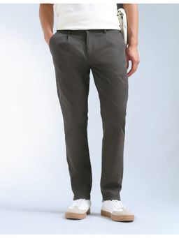 Flying Machine - Green Slash Slim Tapered Fit Satin Pant