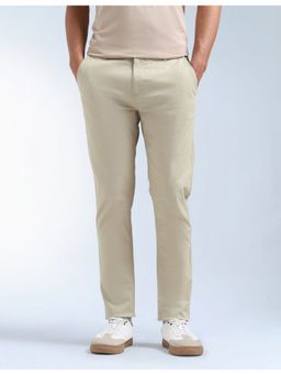 Flying Machine - Beige Mid Rise Twill Pant