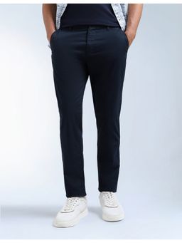 Flying Machine - Blue Mid Rise Satin Trousers