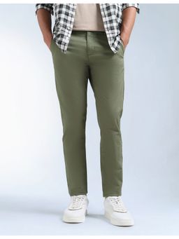 Flying Machine - Green Mid Rise Satin Pant