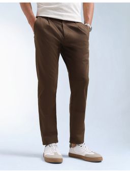 Flying Machine - Brown Slash Slim Tapered Fit Lite Trousers