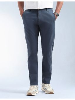 Flying Machine - Blue Twill Slash Slim Tapered Fit Trousers