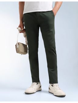 Flying Machine - Green Twill Slash Slim Tapered Fit Pant