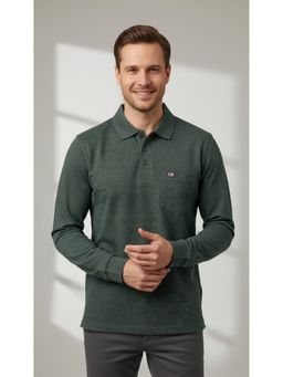 SANDPIPER - Polo Collar Pockets Dark Green T-Shirt