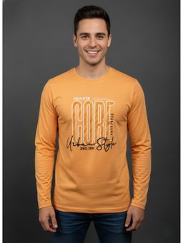 SANDPIPER - Orange Round Neck Full Sleeve T-Shirt