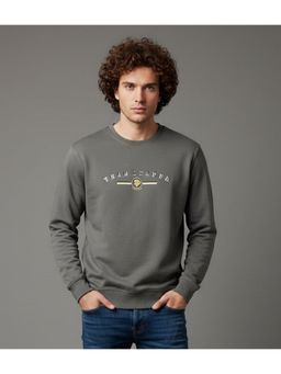 SANDPIPER - Charcoal Round Neck Full Sleeve T-Shirt