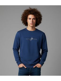 SANDPIPER - Blue Round Neck Full Sleeve T-Shirt