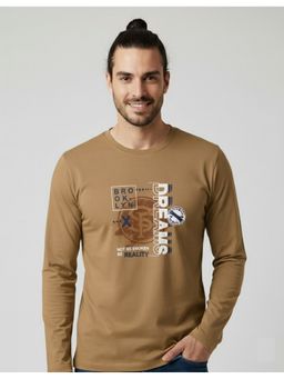 SANDPIPER - Rust Round Neck Full Sleeve T-Shirt