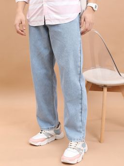 HIGHLANDER - Blue Relaxed Fit Solid Jeans