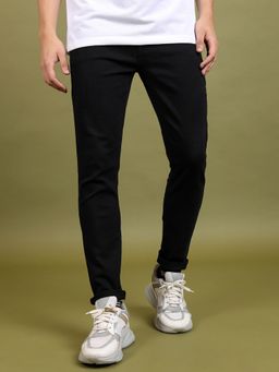 HIGHLANDER - Black Slim Fit Solid Jeans