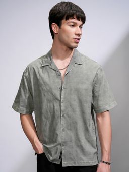 HIGHLANDER - Cotton Printed Green Shirt