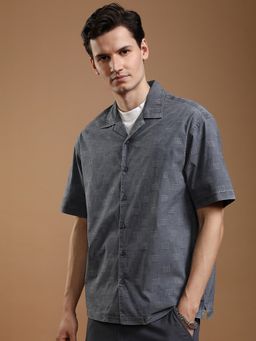 HIGHLANDER - Cotton Printed Blue Shirt