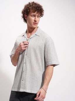 HIGHLANDER - Blended Textured Grey Shirt