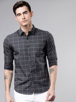 HIGHLANDER - Cotton Checks Charcoal Shirt