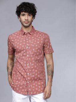 HIGHLANDER - Cotton Pink Printed Shirt
