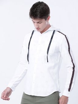 HIGHLANDER - Cotton Blend Solid White Shirt