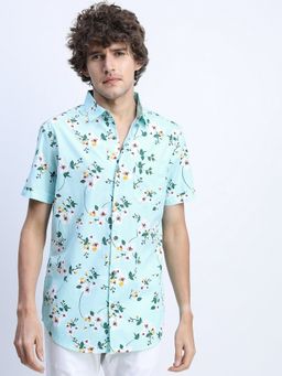 HIGHLANDER - Cotton Floral Green Shirt