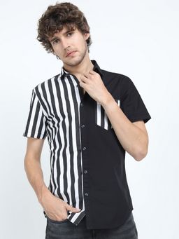 HIGHLANDER - Cotton Collar Neck Stripes Multicolour Shirt