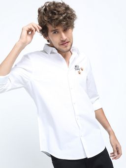 HIGHLANDER - Cotton Solid White Shirt