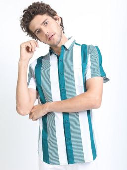 HIGHLANDER - Cotton Stripes Green Shirt