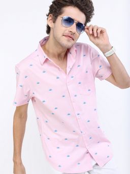 HIGHLANDER - Cotton Printed Pink Shirt