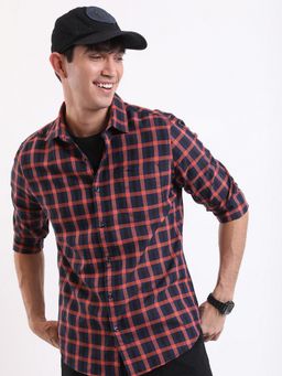 HIGHLANDER - Navy Blue Checks Shirt