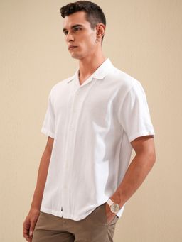 HIGHLANDER - Cotton White Textured Shirt