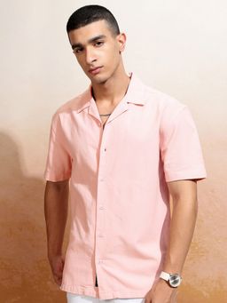 HIGHLANDER - Cotton Solid Pink Shirt