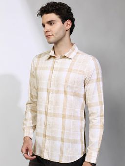 HIGHLANDER - Cotton Blend Checks Orange Shirt