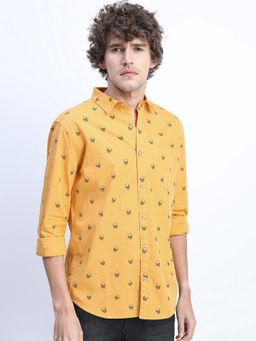 HIGHLANDER - Cotton Printed Yellow Shirt