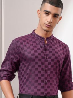 HIGHLANDER - Cotton Checks Purple Shirt