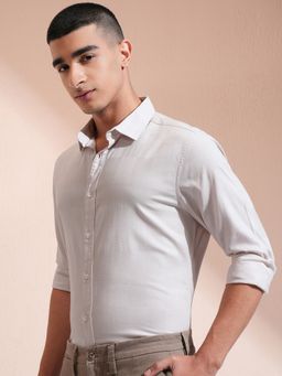 HIGHLANDER - Cotton Textured Off White Shirt