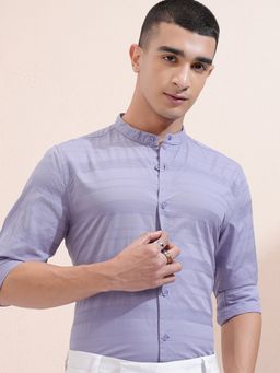 HIGHLANDER - Cotton Stripes Purple Shirt