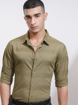 HIGHLANDER - Cotton Stripes Khaki Shirt