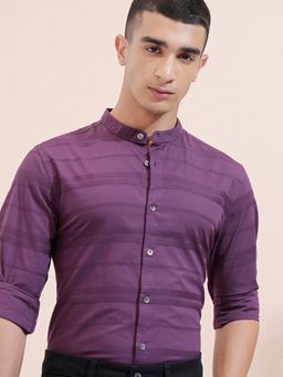 HIGHLANDER - Cotton Stripes Purple Shirt