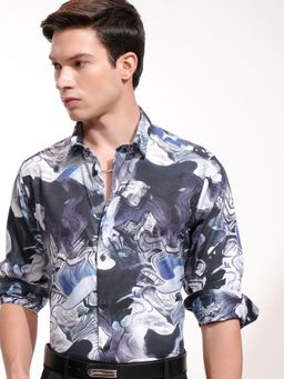 HIGHLANDER - Cotton Blend Printed Multicolour Shirt