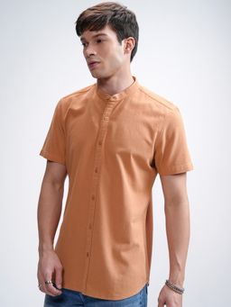 HIGHLANDER - Cotton Solid Orange Shirt