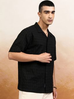 HIGHLANDER - Cotton Textured Black Shirt