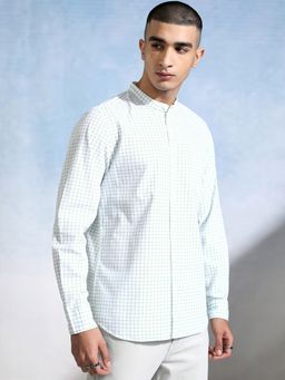 HIGHLANDER - White Checks Slim Fit Casual Shirt