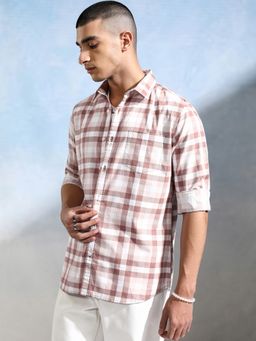 HIGHLANDER - Multi-Colour Checks Slim Fit Casual Shirt
