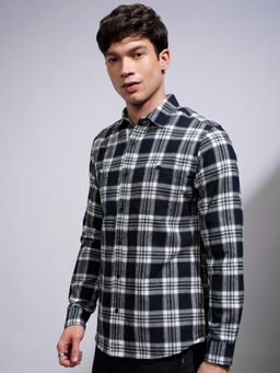 HIGHLANDER - Blue Checks Regular Fit Casual Shirt