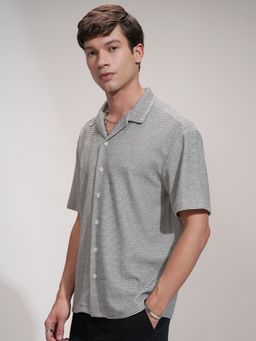 HIGHLANDER - White Stripes Regular Fit Casual Shirt