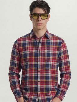 HIGHLANDER - Multi-Colour Checks Slim Fit Casual Shirt