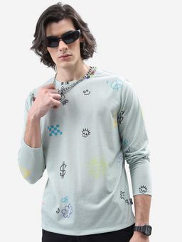 HIGHLANDER - Green Printed Relaxed Fit T-Shirt