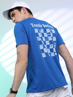 HIGHLANDER - Blue Graphic Printed Relaxed Fit T-Shirt