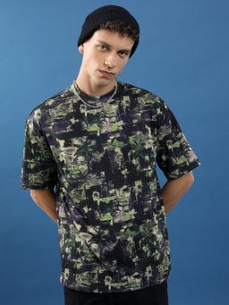 HIGHLANDER - Unisex Abstract Printed Slim Fit T-Shirt