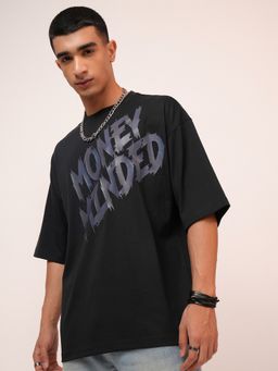 HIGHLANDER - Black Round Neck Oversized T Shirt