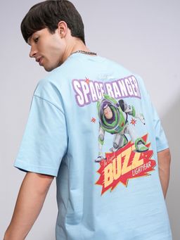 HIGHLANDER - Blue Round Neck Oversized T-Shirt