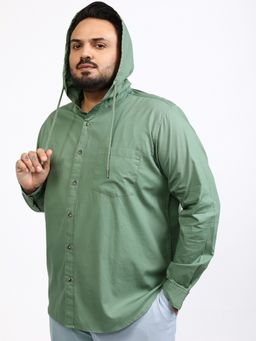 HIGHLANDER - Green Solid Slim Fit Casual Shirt